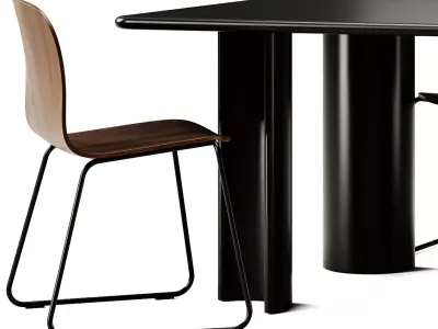 Muuto Table ReNorm and Visu Chair 3D model