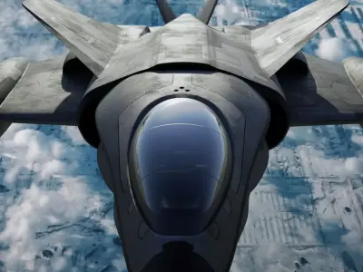 scifi interceptor aircraft Low-poly 3D model