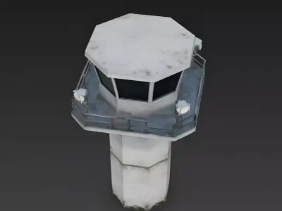 Modern Military Concrete Watchtower 3D Model Low-poly 3D model