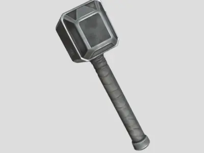 Thors Hammer 3D Model PBR Textured Game Ready Prop Low-poly 3D model