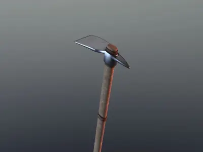 Hoe - Iron Low-poly 3D model