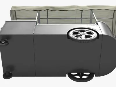  Mobile Ice Cream Display Cart Black 