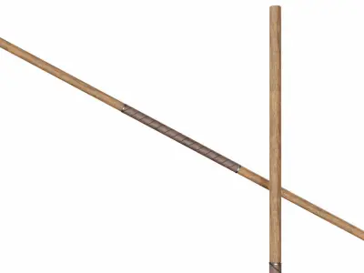 Collection of 40 spears and halberds 3D model