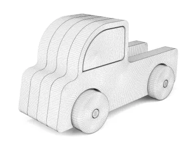Wooden toy truck 37 3D model