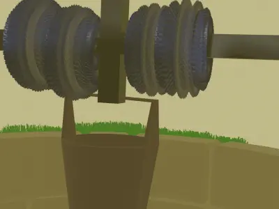 Well with grass low-poly Low-poly 3D model