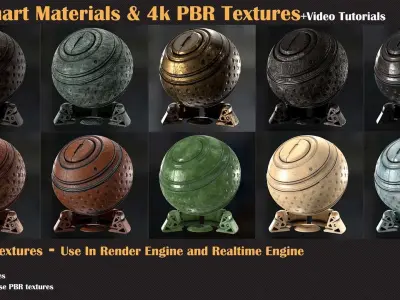 26 Smart Materials and 4K PBR Textures and Video Tutorial Texture