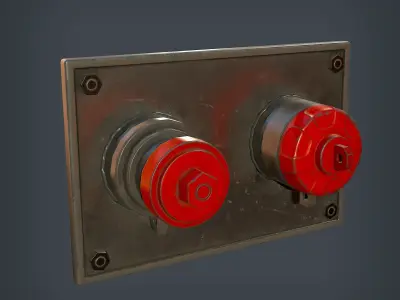 Fire Hydrant - Wall Low-poly 3D model