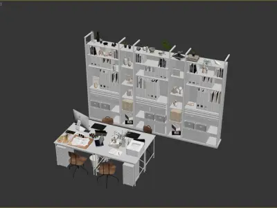 Desk in Manga Worskshop 3D model