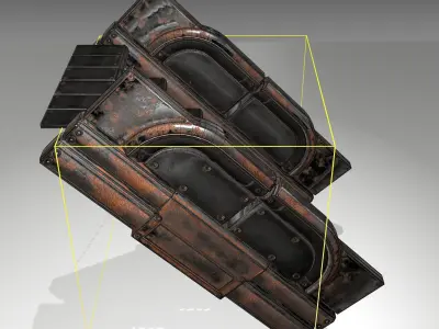 Futuristic Stairs - 23 - Rusty Textures Low-poly 3D model