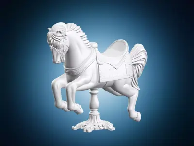 Vintage Carousel Horse Statue 3D print model