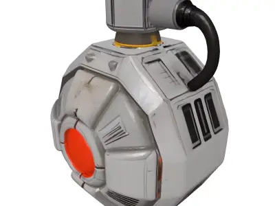 Futuristic Grenade with Arming Switch 3D model