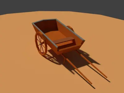 Low Poly Farm Cart Low-poly 3D model