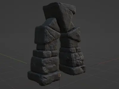 Ancient Stone Gateway or Medieval Fantasy Doorway Low-poly 3D model