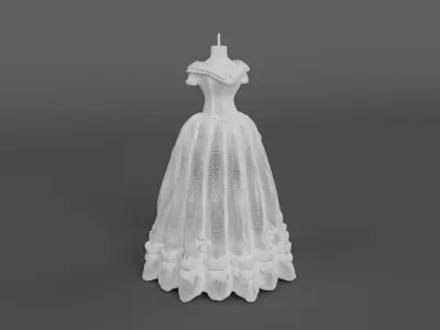 Doll Frock Design Candle ready for 3D print 3D print model