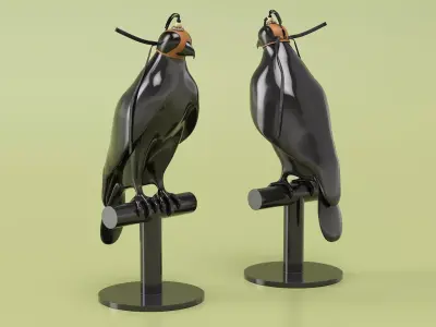Falcon Dummy with Leather Hood 3D model purchase