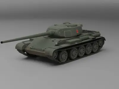 T-54 First prototype medium tank 3D model