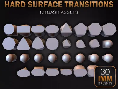 30 Hard Surface IMM Transitions Low-poly 3D model