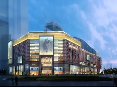 3Dmax fashion city commercial square building 29 3D model