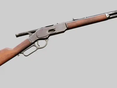 Winchester Model 1873 - Lever Action Rifle Low-poly 3D model