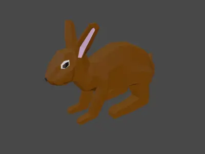 The Rabbit Low Poly Low-poly 3D model