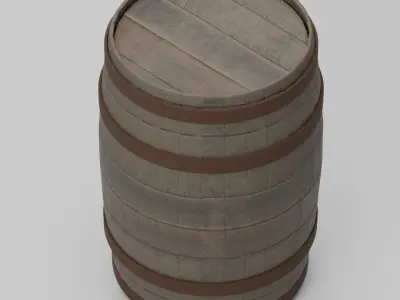 3D Wooden Barrel 3D model purchase