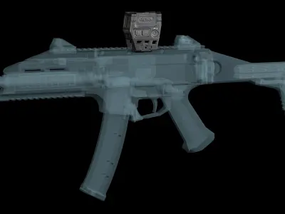 Red dot sight HOLOSUN OPEN REFLEX AEMS CORE Low-poly 3D model