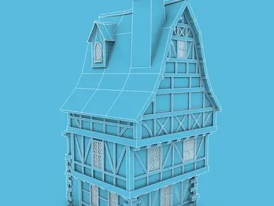 Medieval Building 18 Townhouse Low-poly 3D model