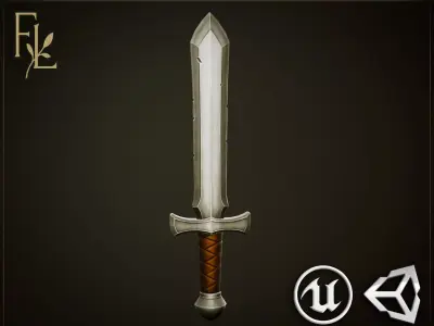 Metal Sword - Game Ready Weapon Low-poly 3D model