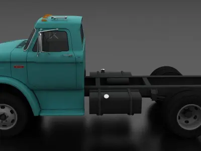 N-Series N-600 Truck Chassis 1966 Low-poly 3D model