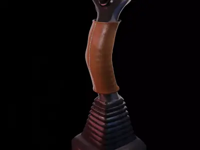 Leather Flight Aircraft Joystick 3D Model PBR Textures 3D model