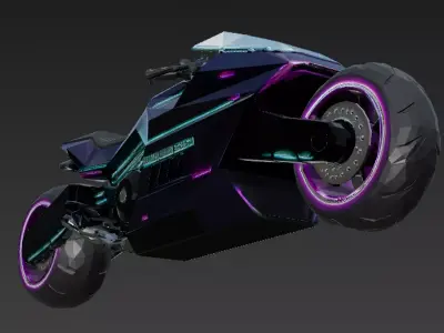 Cartoon Cyber Motorcycle 3D Model Low-poly 3D model