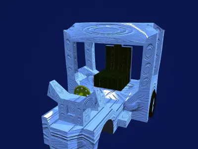 3d Model Chariot low-poly ice throne in minecraft Low-poly 3D model