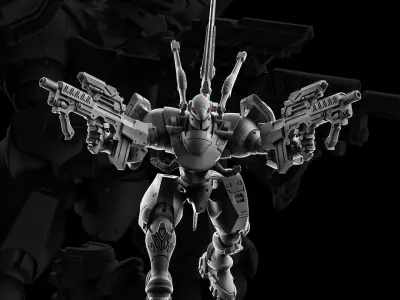 Killer Bunny Robot 100mm 3D print model