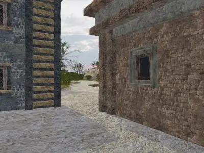 Ancient Ruins On A Mountain Ridge 3D model