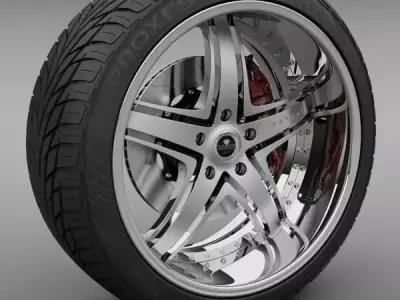 Savini Forged SV-8S Wheel and Tire 3D model