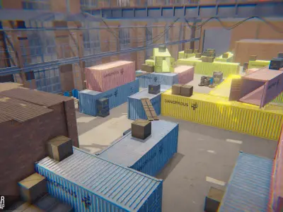 Angar - tournament map Low-poly 3D model