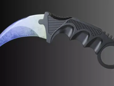 Karambit Fade Combat Knife 3D model