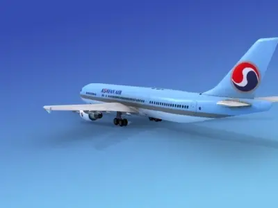 Airbus A300 Korean Air  3D model