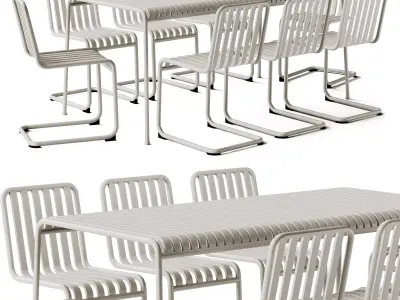 Palissade Table and Cantilever Chair by Hay 3D model