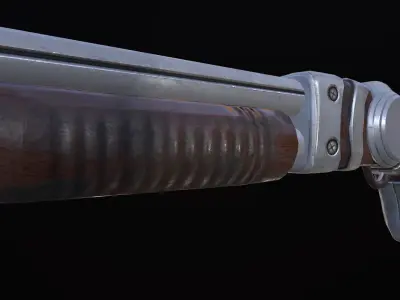 Futuristic Shotgun Low-poly 3D model