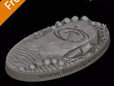 LegendGames 60x35mm Logo Rock Base FREE Free 3D print model