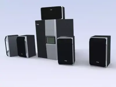 Ms industrial speaker system asset Free low-poly 3D model