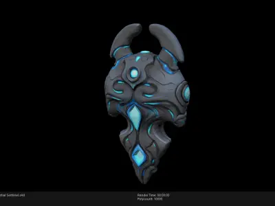 Low Poly Stylized Celestial Sentinel Low-poly 3D model