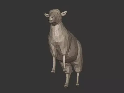Low Poly Sheep Figurine Ready for 3D Printing Free low-poly 3D model