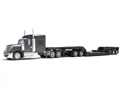 Lowboy Truck 3D model