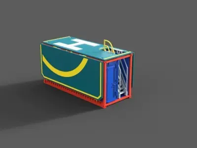 Transportable helideck 3D print model