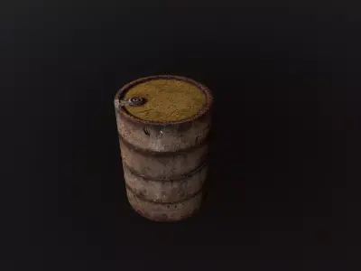 Old Rusty oil barrel 3D model