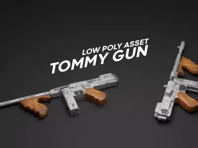 THOMPSON LOW POLY WEAPON Free low-poly 3D model