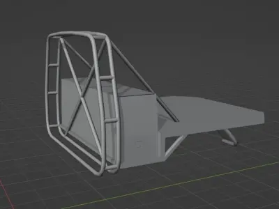Low Poly Nissian GQ Patrol Flamin Tray 4x4 Truck Low-poly 3D model