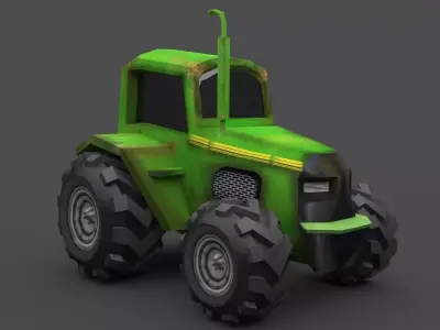 Low Poly Tractor Low-poly 3D model by littlepaw